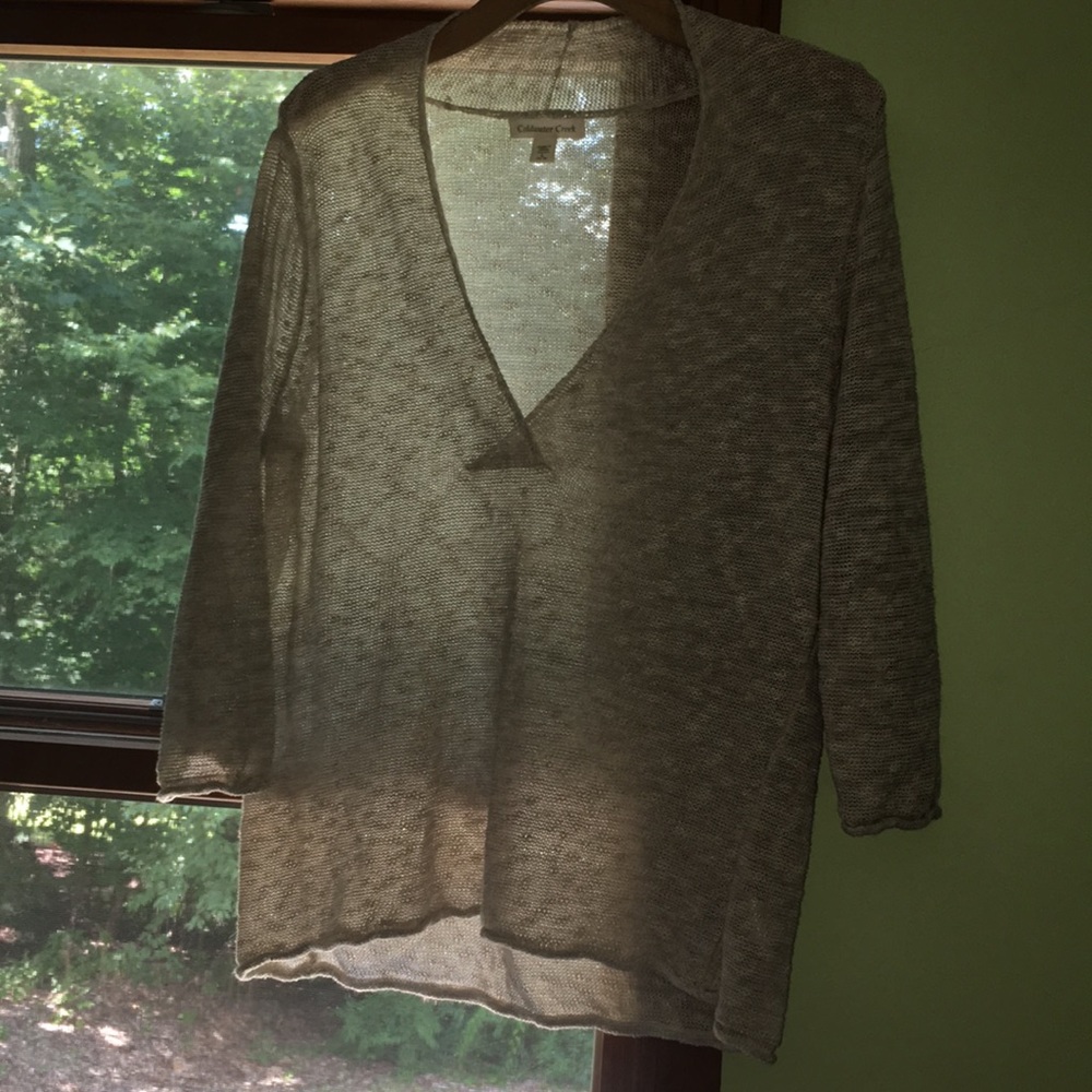 ❤️ LINEN V NECK Coldwater Creek lagenlook top - Picture 6 of 16